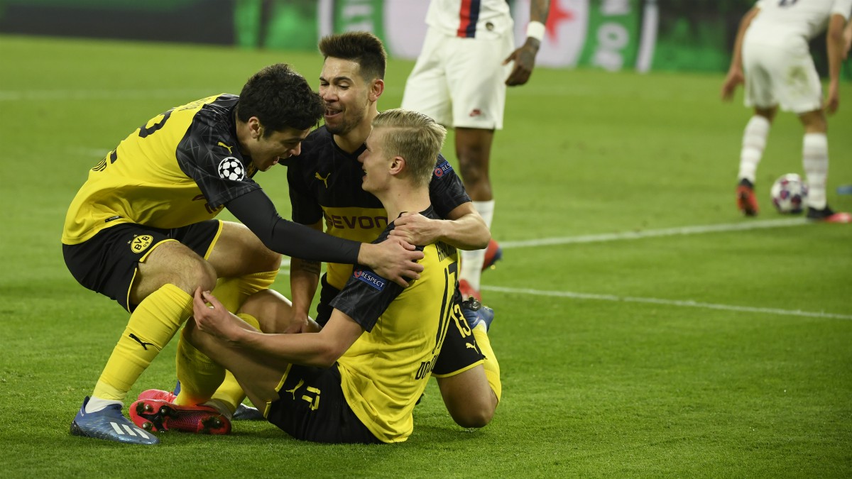 Haaland dio la victoria al Dortmund contra el PSG. (AFP)