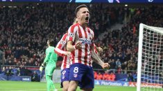 Saúl celebra su gol frente al Liverpool. (Foto: David García)