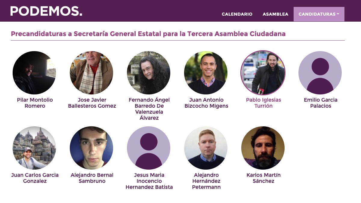 Podemos Pablo Iglesias Nueve Hombres Y Una Sola Mujer Se Presentan A Las Primarias Para Liderar El Partido