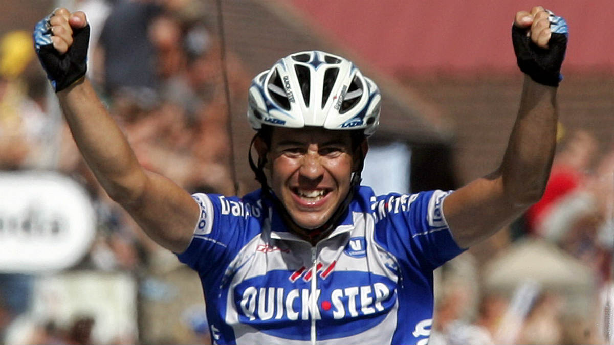 Juanmi Mercado, al ganar una etapa en el Tour de 2004. (AFP)