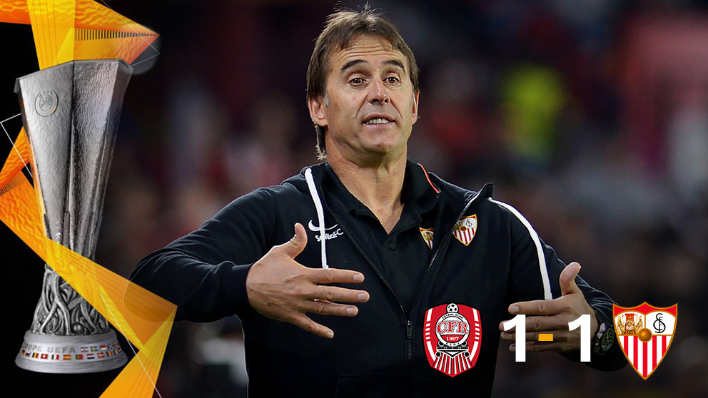 El Sevilla empató ante el Cluj en los últimos minutos.