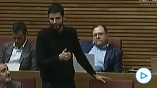 El diputado socialista David Calvo en las Cortes valencianas