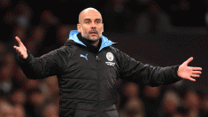 Guardiola, durante un partido. (Getty)