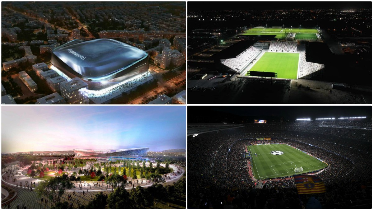 Algunos de los estadios que están o serán reformados.