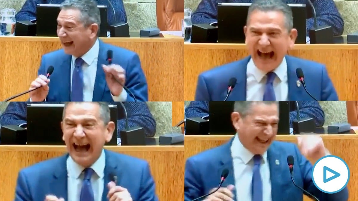 El ataque de risa del socialista Celso Rodríguez, consejero de Hacienda en el Parlamento de La Rioja.