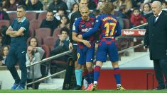 Braithwaite saltó al césped por Griezmann. (AFP)