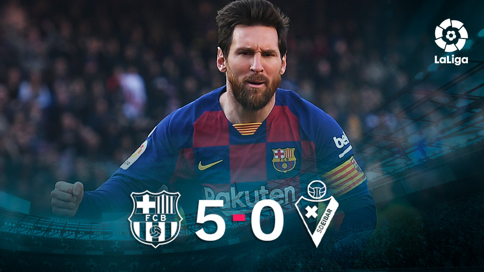 Leo Messi se marcó un póker ante el Eibar.