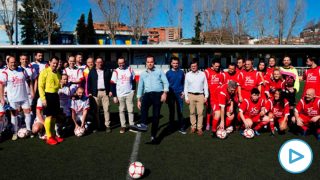 Ignacio Aguado este domingo en el partido de fútbol de políticos contra periodistas.