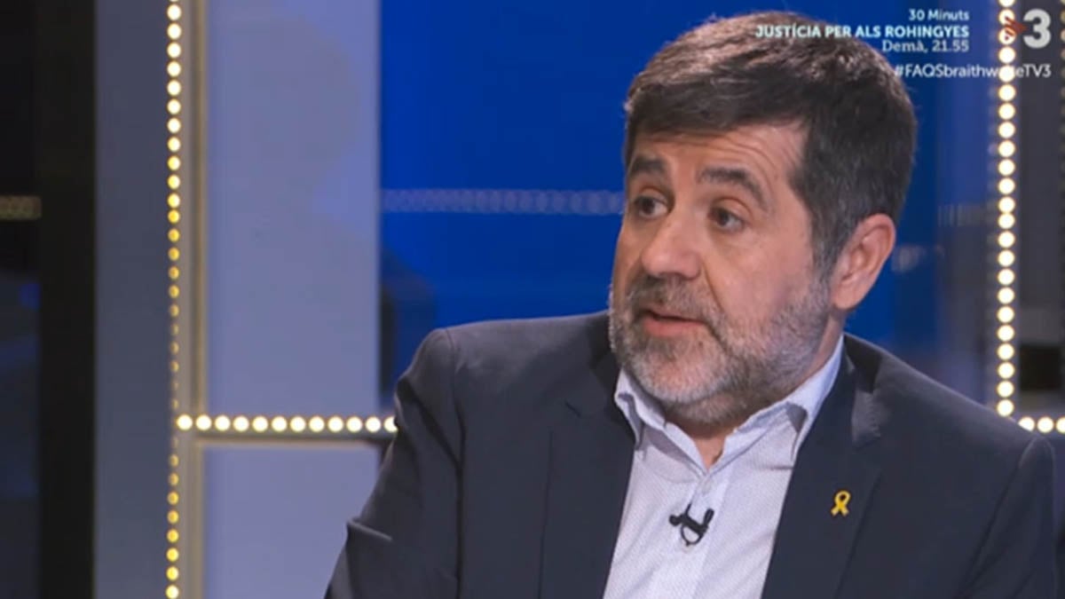 Jordi Sànchez durante su entrevista en TV3