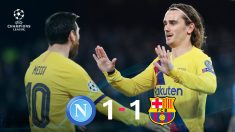 Messi se tomó el día libre en Nápoles, pero por suerte estuvo Griezmann. (Getty)