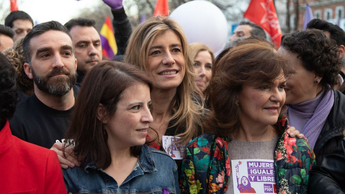 Begoña Gómez, en la manifestación del 8-M.