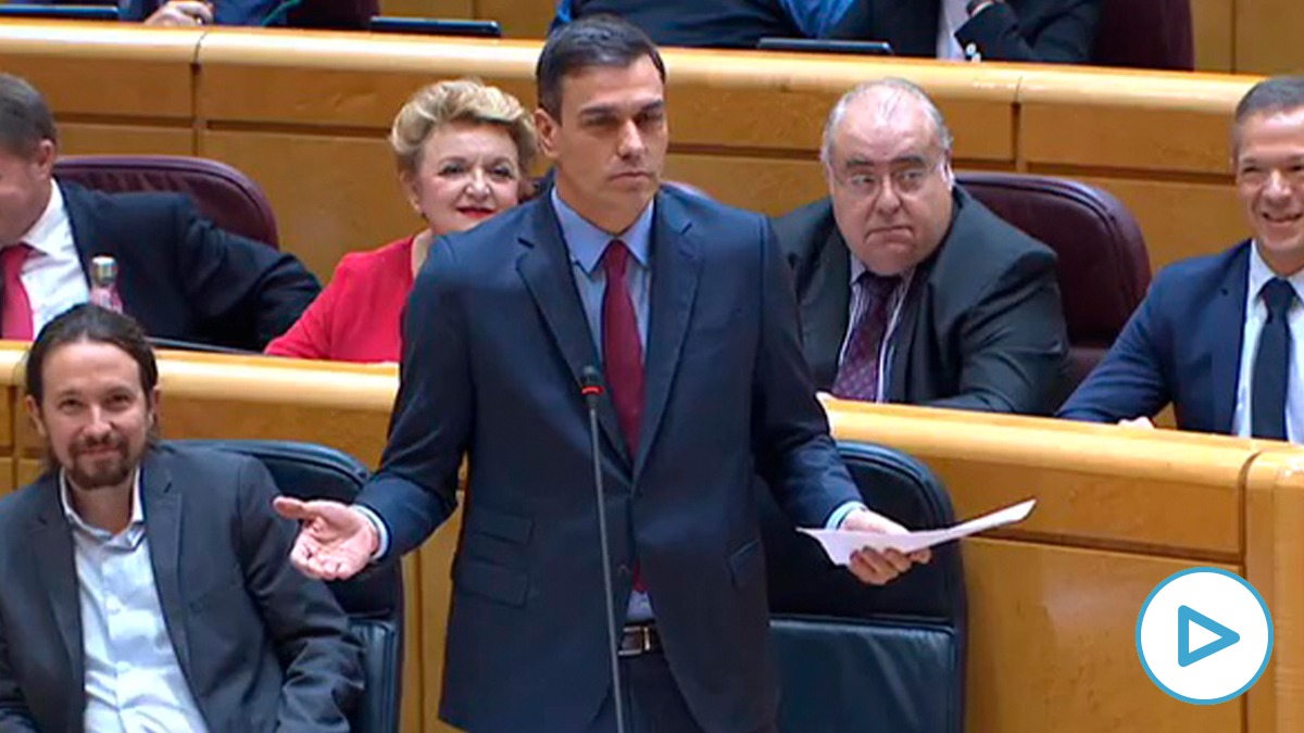 El presidente Pedro Sánchez da explicaciones sobre el ‘Delcygate’ en el Senado.