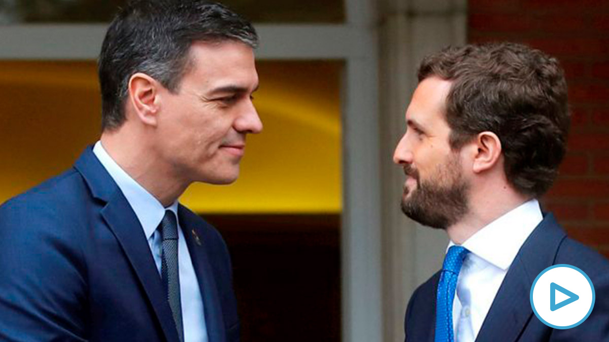 Pedro Sánchez y Pablo Casado, hoy a las puertas de la Moncloa