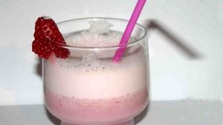 Espuma de fresas y plátano