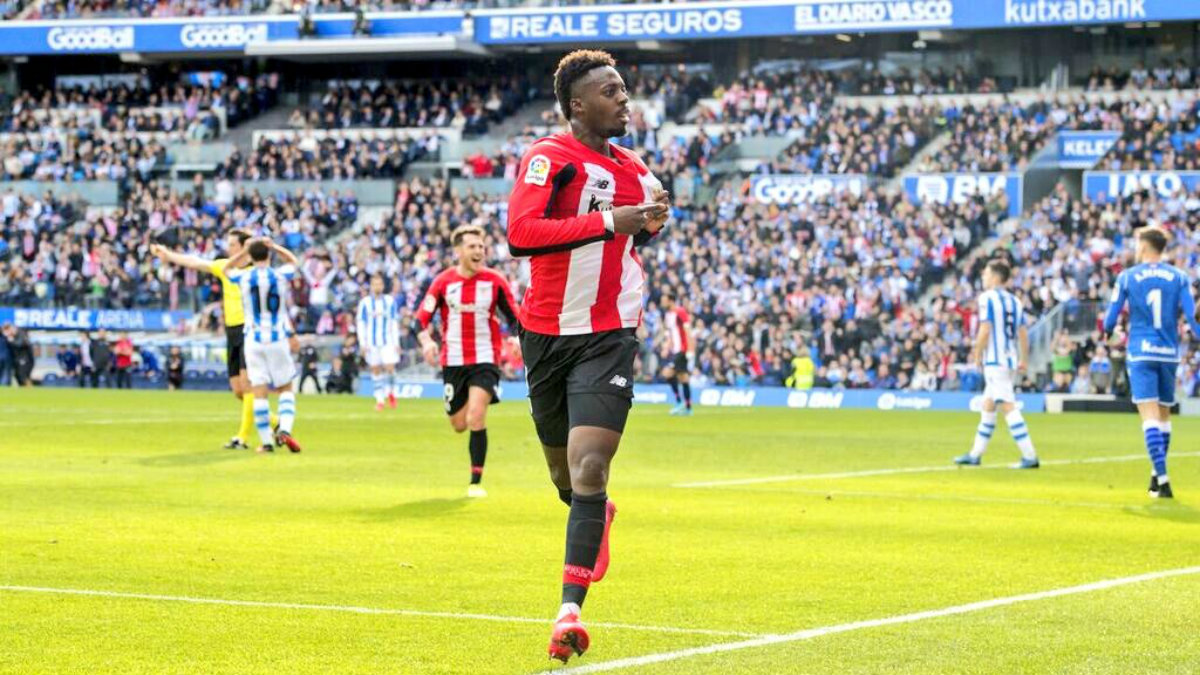 Iñaki Williams celebra un gol con el Athletic. (@Williaaams45)