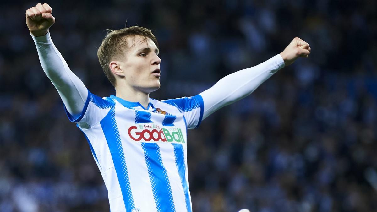 Odegaard, en un partido de la Real Sociedad. (Getty)