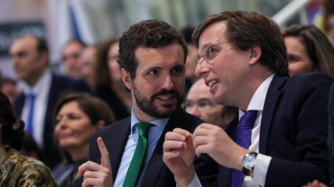 El presidente del PP, Pablo Casado y el alcalde de Madrid, José Luis Martínez-Almeida. Foto: EP