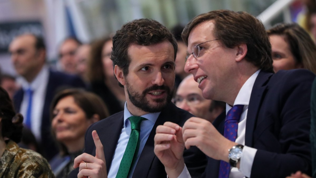 El presidente del PP, Pablo Casado y el alcalde de Madrid, José Luis Martínez-Almeida. Foto: EP
