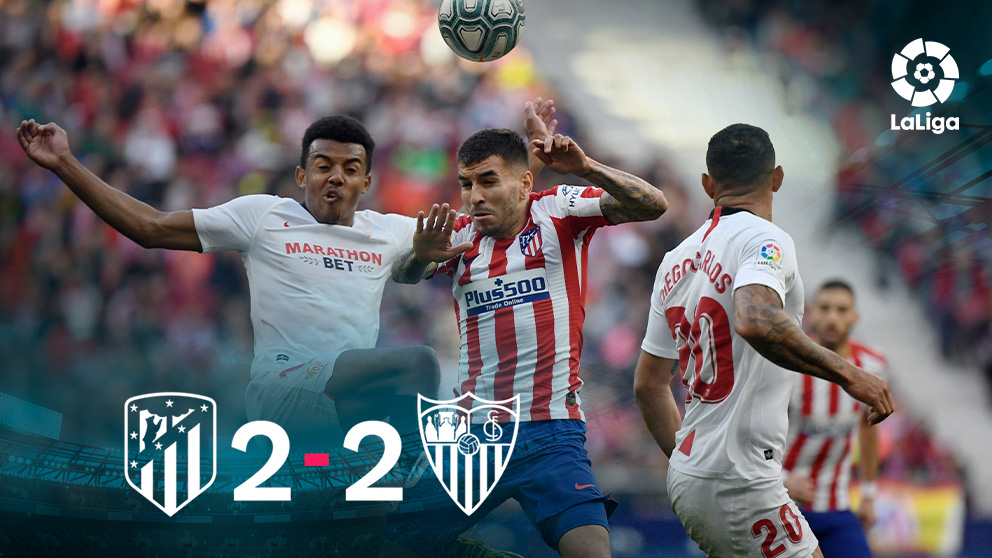 Atlético y Sevilla firmaron un 2-2 en el Metropolitano.