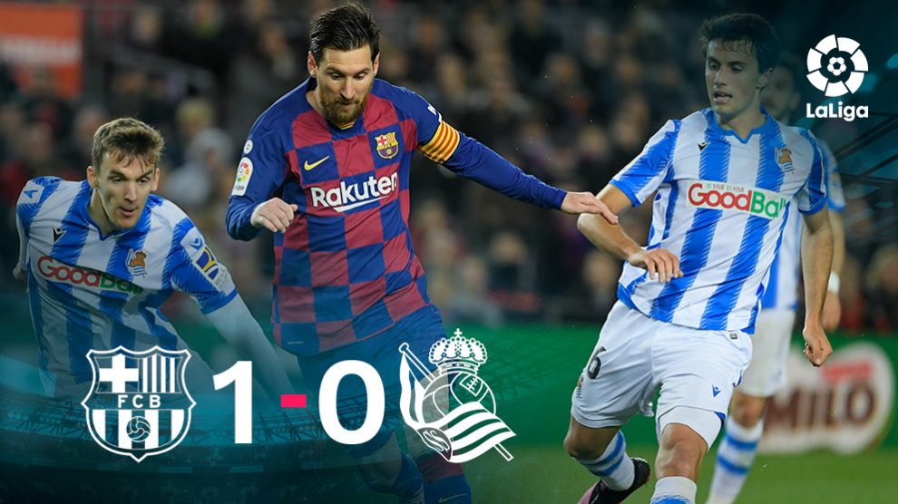 El Barcelona se impuso a la Real Sociedad por 1-0.