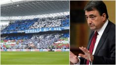 Una imagen de Anoeta antes de un derbi y una foto de Aitor Esteban.