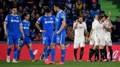 Una imagen del último duelo entre Getafe y Sevilla (AFP).