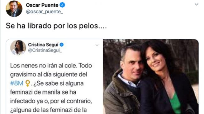 El machista ataque del alcalde de Valladolid y portavoz del PSOE a Seguí: «Se ha librado por los pelos» del coronavirus