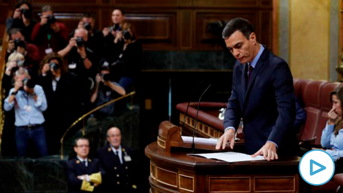 El presidente del Gobierno, Pedro Sánchez, en el Congreso de los Diputados.