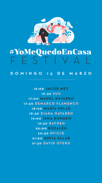 Coronavirus (Covid-19): Cartel del domingo de #YoMeQuedoEnCasaFestival