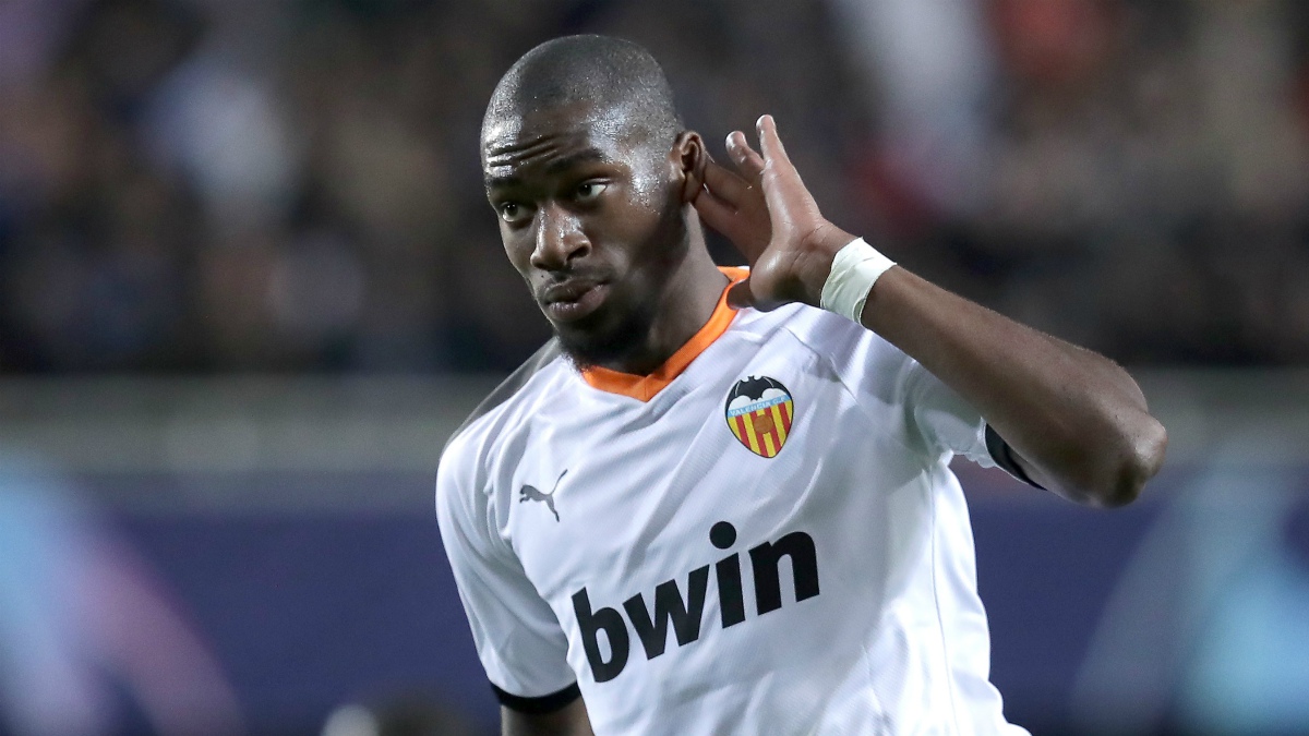 Kondogbia celebra un gol con el Valencia (Getty).