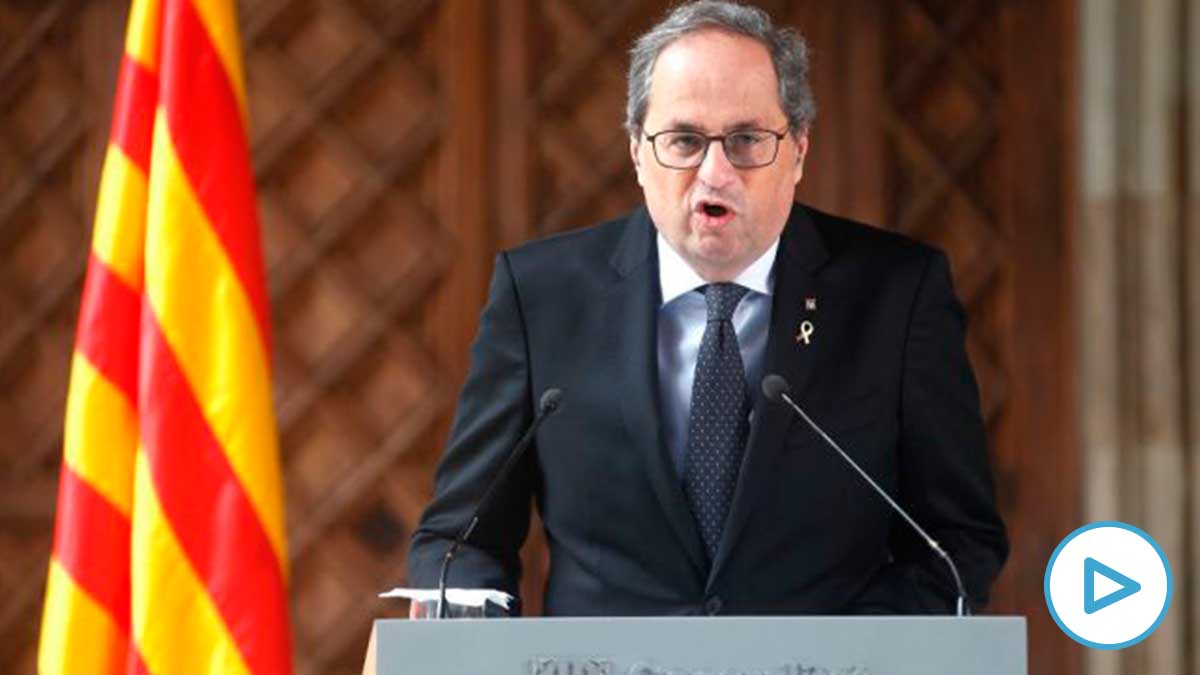 El presidente de la Generalitat, Quim Torra,en el Palau de la Generalitat. (Foto: Efe)