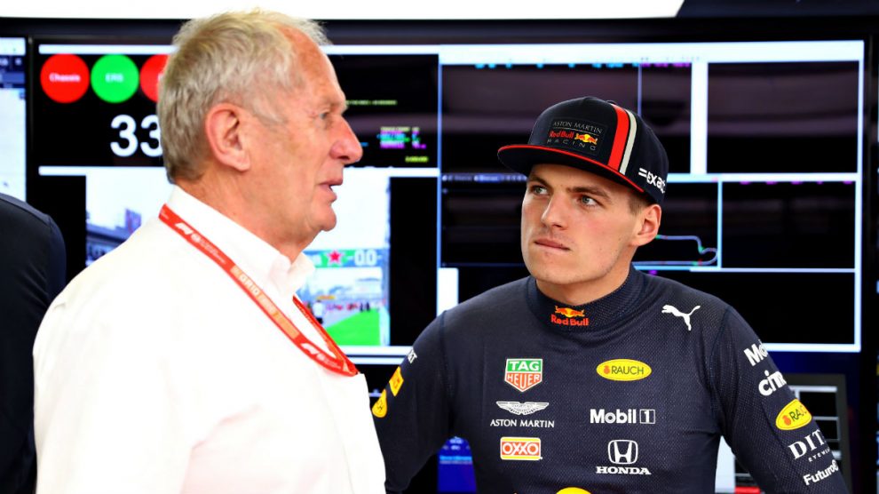 Helmut Marko, junto a Max Verstappen. (Getty)