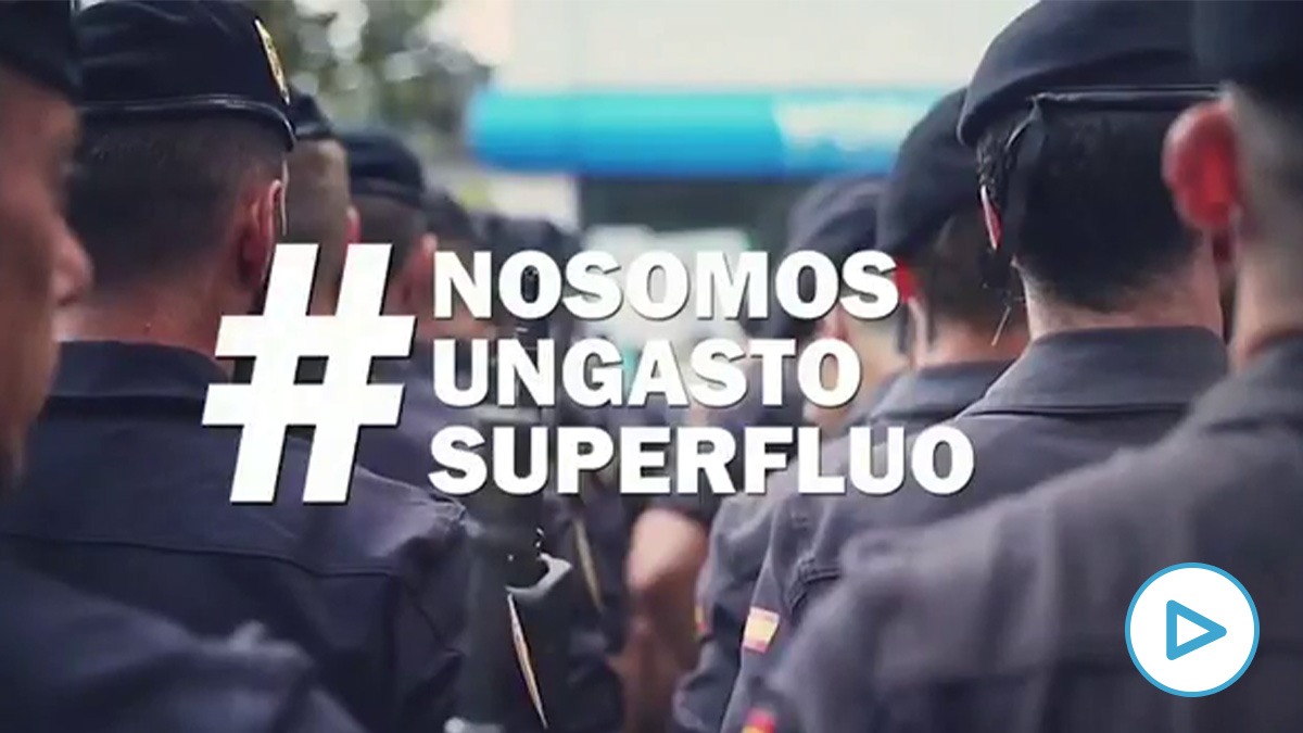 El vídeo difundido por sindicatos de la Policía Nacional y la Guardia Civil que retrata a Pedro Sánchez y a Pablo Iglesias: «No somos un gasto superfluo».