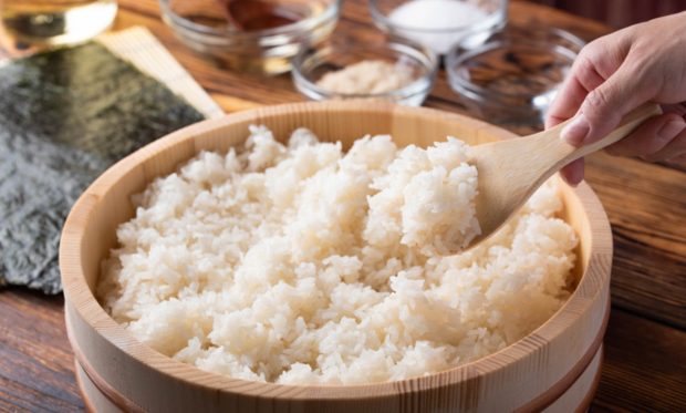Receta de arroz para sushi al microondas