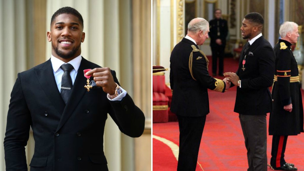 Anthony Joshua saluda al Príncipe Carlos. (Twitter)