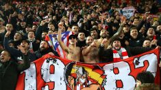 Aficionados del Atlético en Anfield. (Getty)