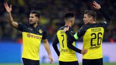 Can, Sancho y Piszczek, en un partido del Dortmund. (Getty)