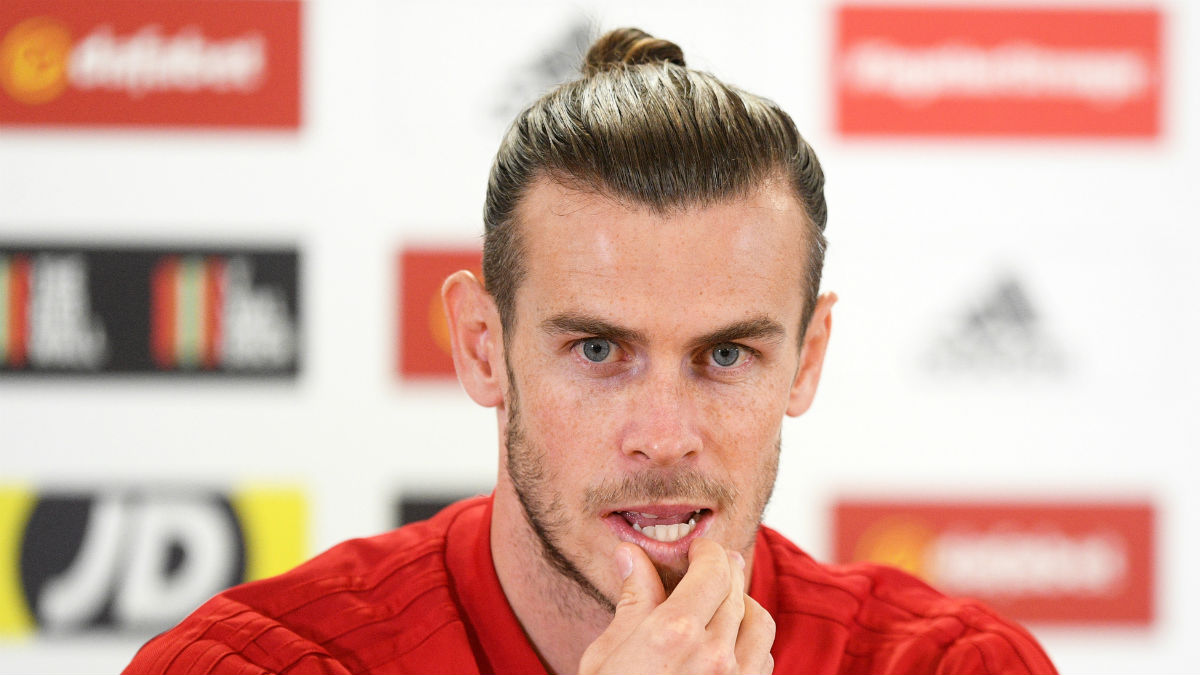 Bale, en una rueda de prensa. (Getty)