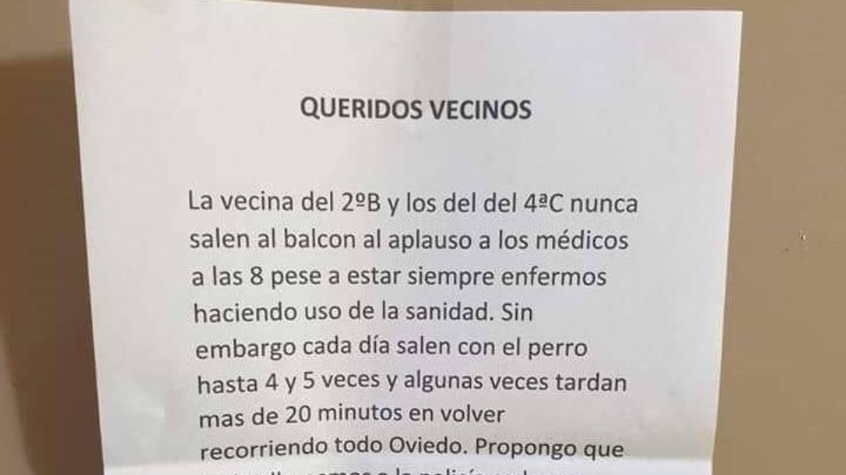 Planea castigar a sus vecinos por no aplaudir a los médicos