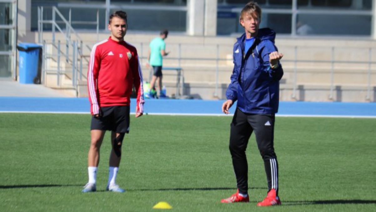 Guti, en un entrenamiento (UD Almería).