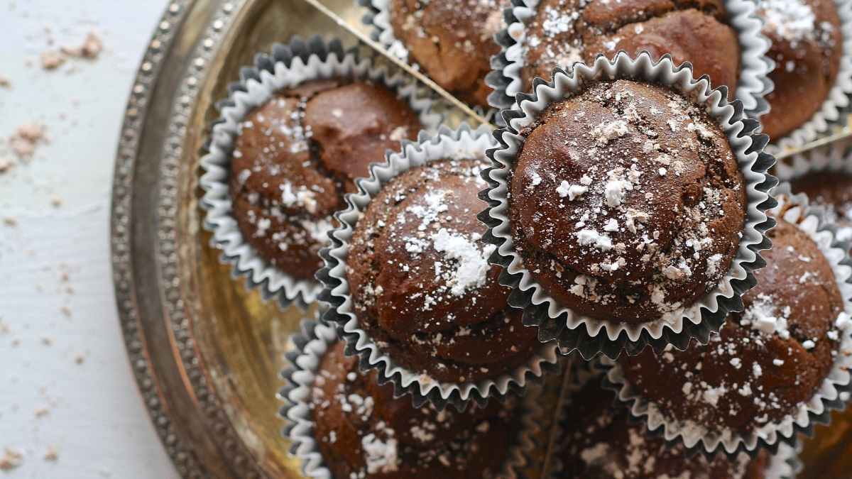 Receta de Muffins de cacao y plátano