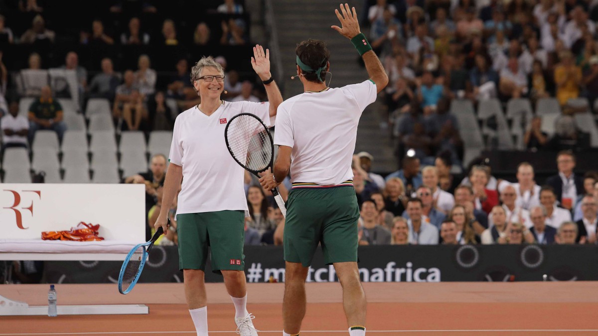 Bill Gates y Rafa Nadal en Sudáfrica. (Getty)