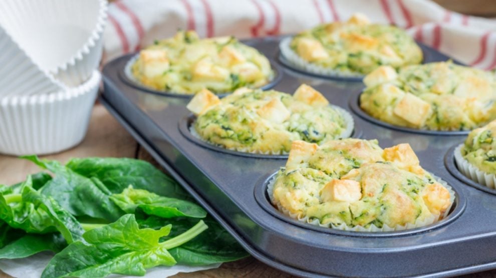 Receta de muffins de espinacas con queso
