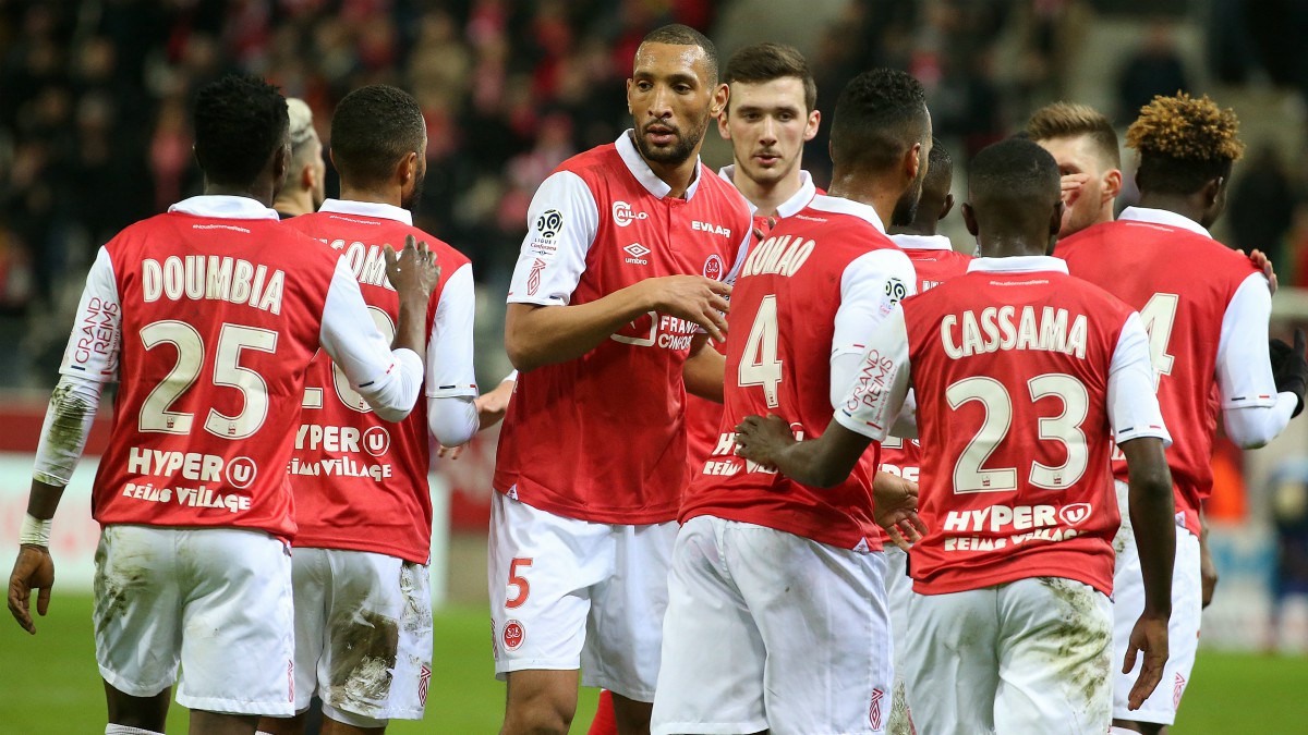 Los jugadores del Reims, durante un partido. (AFP)