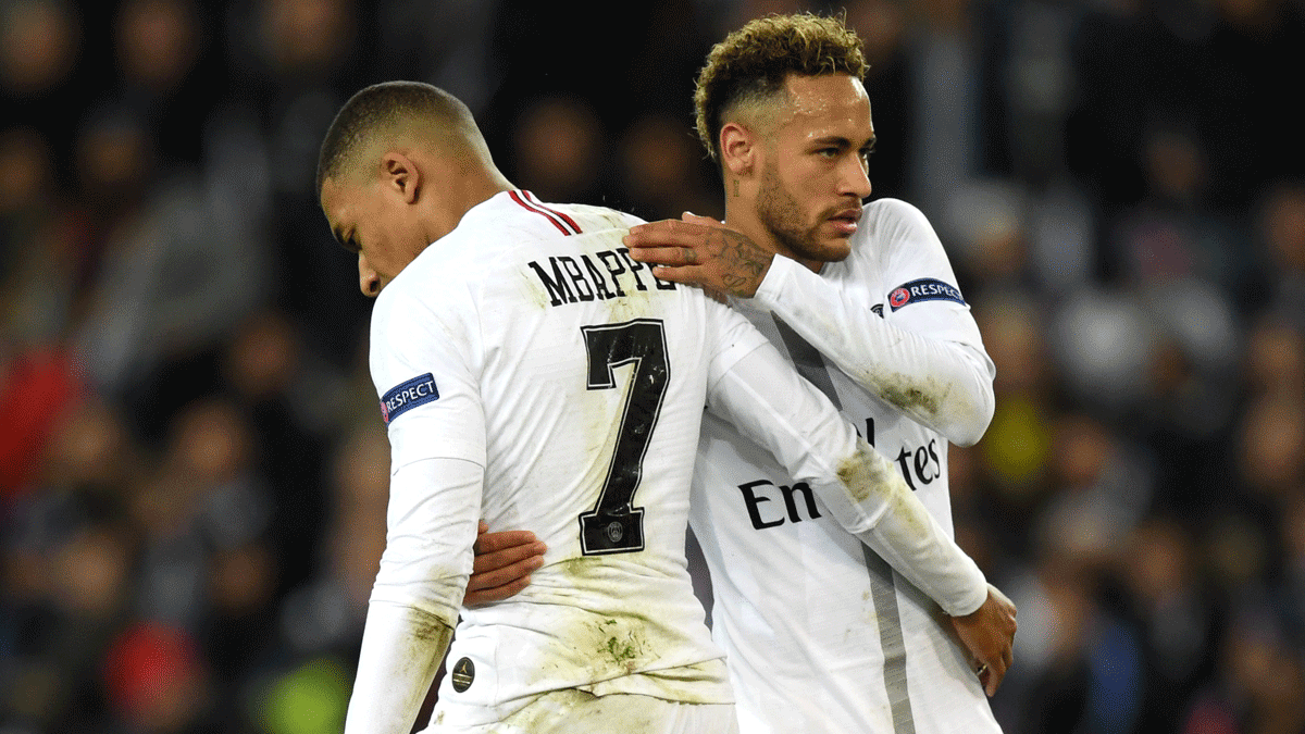 Mbappé y Neymar, durante un encuentro. (Getty)