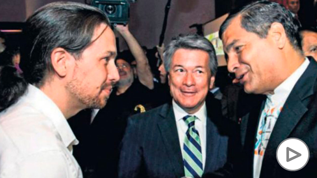 Pablo Iglesias y Correa, durante una visita del líder de Podemos a Ecuador en septiembre de 2015.