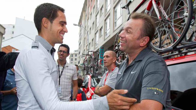 Alberto Contador y Johan Bruyneel