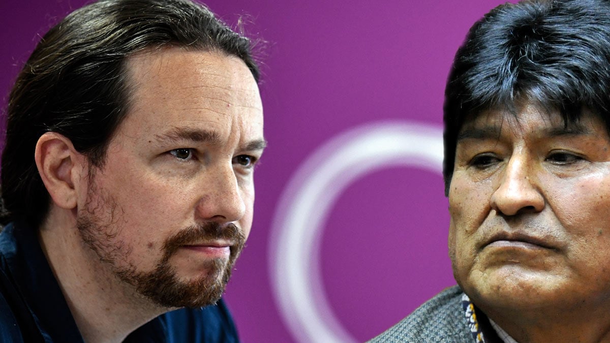 Pablo Iglesias y Evo Morales.