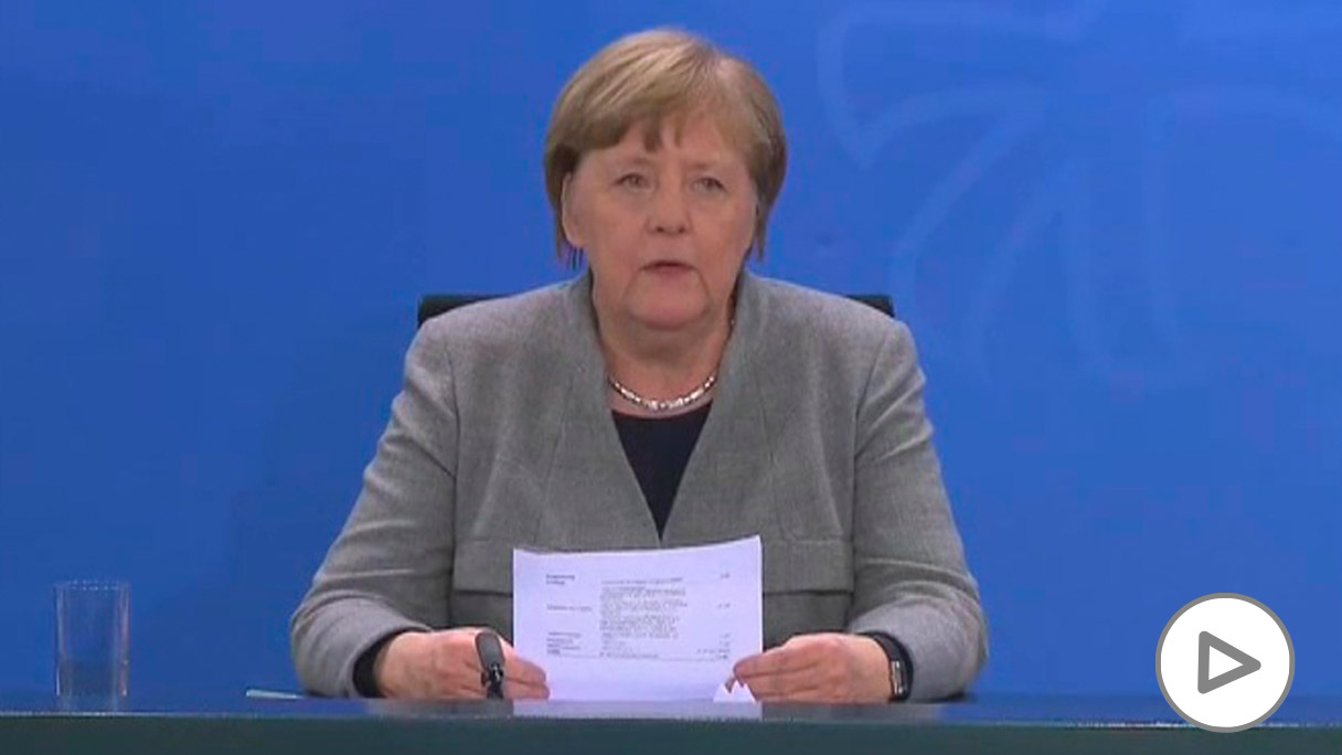 Angela Merkel, en rueda de prensa.