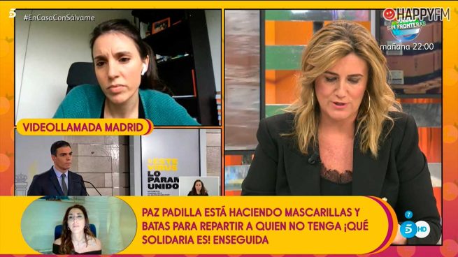 Irene Montero desmiente en 'Sálvame' los rumores de crisis con Pablo Iglesias